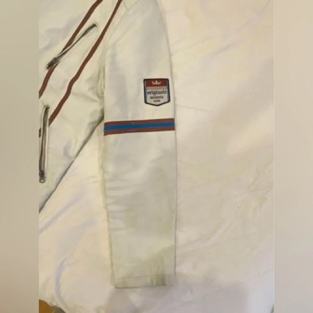 Angelo Litrico beige genuine leather jacket – motorcycle/racing style – XL - Picture 4 of 6